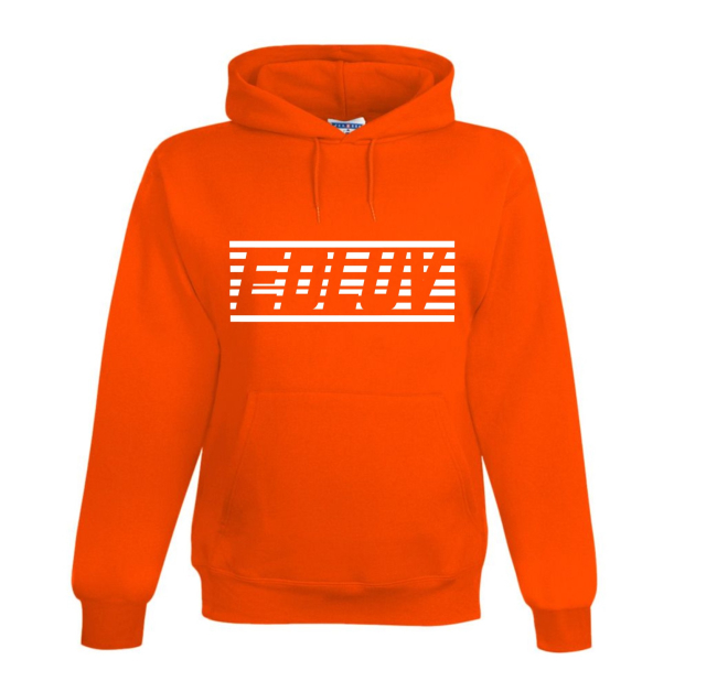 A red hoodie with the word " evolve " written on it.
