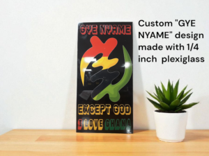 GYE NYAME PLEXIGLASS WALL PICTURE FLAME